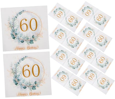 KOMBIUDA 80 Stück Teiliges Einweg papierservietten Grünem Eukalyptusblatt design Saugfähige Partyhandtücher für Geburtstag Badezimmer und Esstisch Tropisches für Stilvolle Tischdeko
