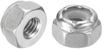 QUARKZMAN 100 Pezzi Dadi Esagonali Autobloccanti Con Inserti In Nylon #10-32 304 Acciaio Inox Dadi Autobloccanti Con Inserti In Nylon Per Elementi Di Fissaggio Industriali Silver&Blue