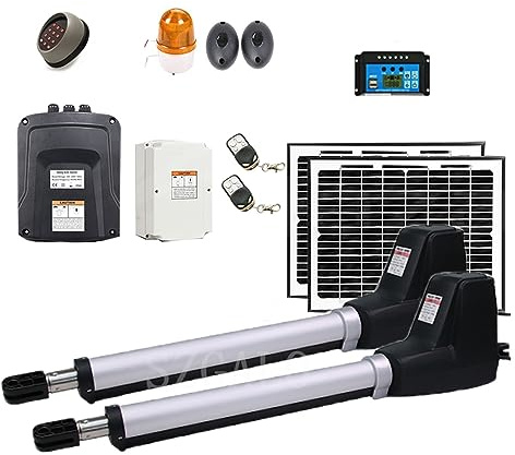 Heavy Duty Dual Wing Electric Swing Gate Opener Kit Auto Dual Gate Motor Complete Hardware Kit for Swing, Driveway, Fence Residential(KIT H)