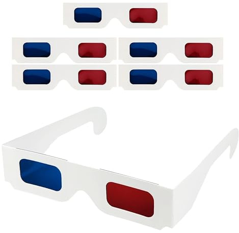 3D Paper Glasses for Films Movies and TV Red and Cyan Anaglyph Cardboard (6)