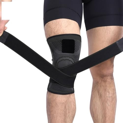 SparklWLeaf Sportkniebandage 1PCS Knie Pads Hosenträger Sport Unterstützung Kneepad Männer Frauen Fitness Kompression Hülse für Basketball Tennis Yoga Gartenarbeit(Black,XL)