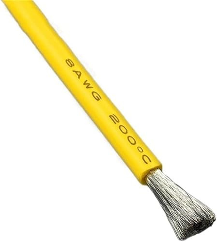 Elektrisk ledning, Rörhus 5 meter elektriska elektriska kablar for bilfordon ledningar 8AWG 10AWG 20AWG 22AWG 24AWG, Koppartråd Silikonkabel Jordelektronik (Färg: Röd, Storlek: 26 AWG)(Yellow,22 AWG)