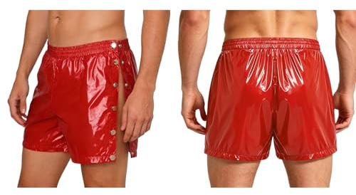 Raenseen Herrarens Plastiga Lättavtagbara Shorts Boxertröjor Knä Ben Och Höftkirurgiska Kläder För Särskilda Behov Plastiga Vardagskläder Röd XL