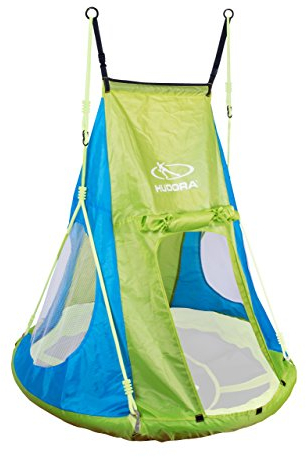 HUDORA Zeltbezug Cosy Castle - Zeltüberzug für HUDORA Nestschaukel 90 & 110/120 in blau/Lemon - Polyester-Schaukelzelt für Innen- & Außenbereiche - Schaukelüberdachung für Kinder & Erwachsene