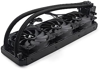 ABYSM Sistema de Refrigeración Líquida ATLANTICO 360 mm con 3 Ventiladores Silenciosos de 120 mm, Display de Temperatura y Conexión 4 Pines PWM, Especial Gaming