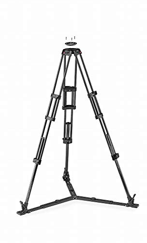 Manfrotto Doppelrohr-Videostativ aus Carbon mit Bodenspinne und 100/75 mm Halbschale