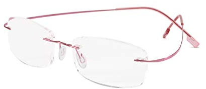 KoKoBin Gafas de lectura sin montura para gafas de lectura de titanio superligeras para damas y caballeros