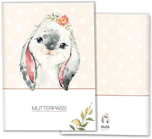 OLGS Mutterpasshülle 3-teilig Bauernhof | Baby Schwangerschaft Geschenkidee Schutzhülle für den Mutterpass | Für werdende Mütter (Hülle für den deutschen Mutterpass ohne Personalisierung, Hase)
