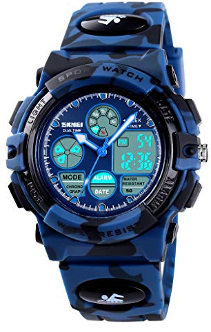 Dayllon Armbanduhr Kinder Junge Digital Outdoor Sport 50 M Wasserdicht Watch for Kids Analoge Uhr mit Wecker 12/24 h Stoppuhr LED Licht Kinder Uhren für Jungs