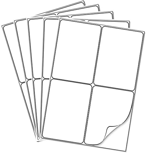 100 Blatt Universal Etiketten A4 Selbstklebend Versandetiketten Aufkleber 400 Stück 105 x 148 mm Adressetiketten Aufkleber - Geeignet für Laser/Tintenstrahl/Kopierergebrauch