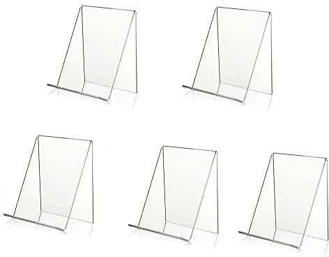 Espositore libri,5PCS Scaffale per libri in acrilico trasparente, Supporto per libri in acrilico trasparente, Tavolo porta libri, Album di foto e Porta brochure per la visualizzazione di libri, ecc.