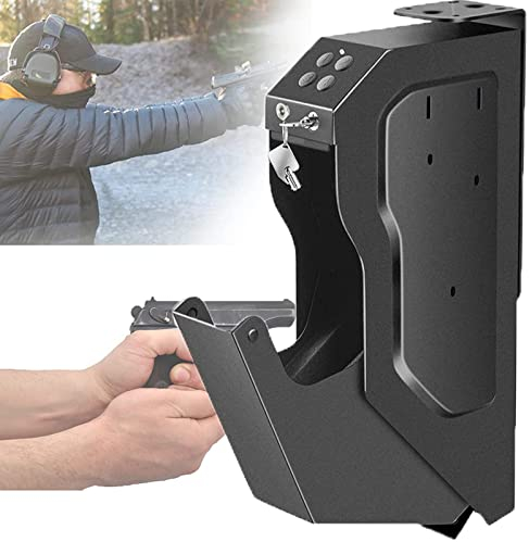 Kurzwaffenschrank,Fingerabdruck Kurzwaffe Tresor,Waffentresor Pistole Waffenschrank mit Ersatzschlüssel,für Money/Gun/Pistol/Cash/schmuck Schloss Safe