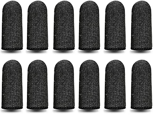 12 piezas de cunas para dedos, protector de pulgar, protectores de dedos antideslizantes, cunas para dedos transpirables, protección resistente a cortes para el trabajo, la cocina (negro)…