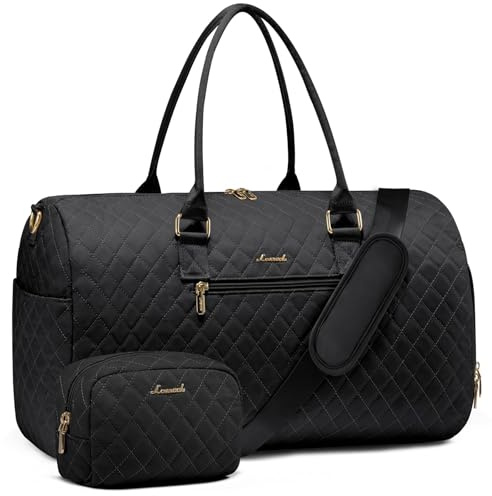 LOVEVOOK Travel Duffle Bag, Weekender Bag for Women with Toiletry Bag, Carry on Overnight Bag with Shoe Compartment, Gym Duffel Bag with Wet Pocket, Mommy Hospital Bags for Labor and Delivery