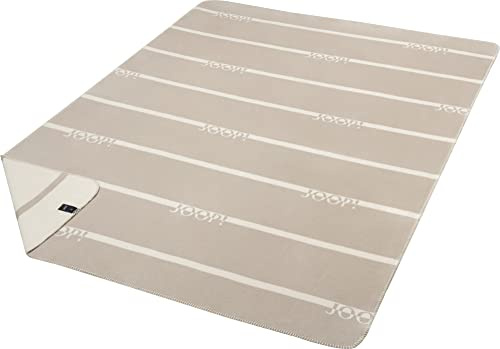 Joop! Wohndecke Logo Stripes Stein, 150x200 cm