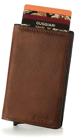 GUGGIARI® Porta Carte Credito RFID Alluminio, Magnetico