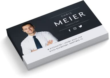 Visitenkarten personalisiert | mit Foto | Design Consultant | 1-seitig | Querformat | Menge + Papier zur Auswahl | selbst gestalten | hochwertiger Druck (1000 Stück)
