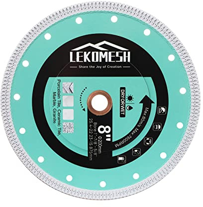 Diamant Fliesenscheibe 200mm Arbor:25,4mm Diamant-Trennscheibe - LEKOMESH Diamant Fliesen Sägeblatt, für Porzellan,Keramik,Fliesen,Granit,Kunststein-Standard Diamanttrennscheibe