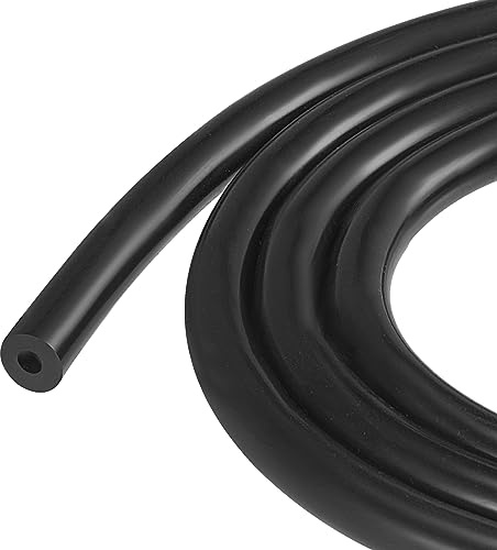 sourcing map Vacuum Silicone Tubing Hose 5mm ID 3mm 1.5m Black | High Temperature for Engine