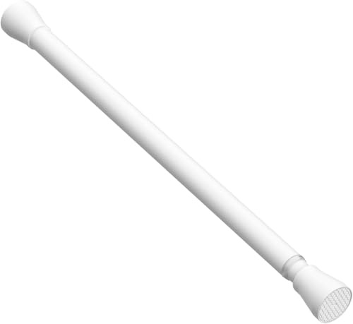 AIZESI 1 Stück Gardinenstange ohne Bohren 40-70cm Teleskopstange Vorhang Verstellbare Gardinenstange Vorhangstange Klemmstange Duschvorhangstange Vorhangstange ohne Bohren Weiß (Durchmesser 22mm) | Rostbeständig, rutschfest, kleine Federvorhangstangen für Fenster, Küche, Schrank, Bücherregal und DIY-Projekte