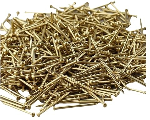 CHATROOM Kupfer Messing Rundkopf Nagel selbstschneidende Schrauben for Möbel Scharnier Schmuck Box Verschluss Sofa dekorative Tack Hardware (Size : 1.15x6MM 1760pcs)