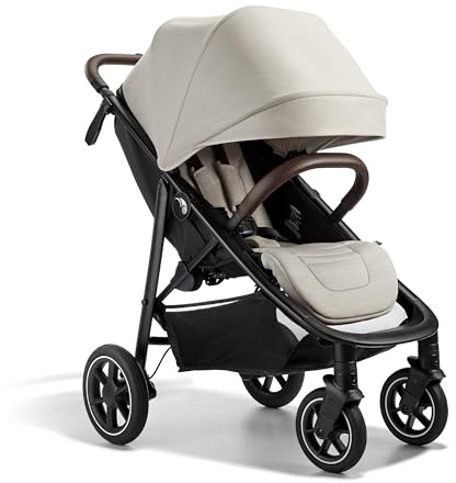 Baby Jogger® City Mini Air Lightweight Stroller, Compact Baby Stroller with All-Terrain Wheel Suspension Adjustable Seat with Calf Support Compact Fold, Frosted Ivory