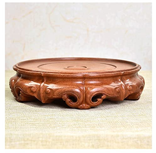 Vassoi Per Piante Per Vasi Base Rotonda In Legno Massello Tavolo Da Esposizione Bonsai Base Per Vaso In Porcellana Decorazione Per Acquario Movimento Centrale Sottovaso Per Piante