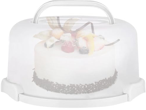 Caja de Transporte de Pastel - Contenedor de Transporte de Pastel, Caja Multiusos para el Almacenamiento de Pasteles | Cubierta de Pastel Portátil con Tapa y Asa , Seguro para Tr