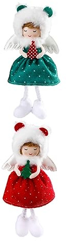 BCOATH 2pezzi Decorazione Natalizia Feltro Forma Di Angelo Di Ciondoli Per Albero Di Natale Ornamenti Festivi Per Casa e Ufficio Elegante Colori