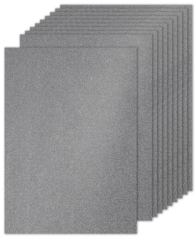 PATIKIL 10 Feuilles De Papier Cartonné Gris Pailleté, A4 250gsm Rectangle Papier Premium Brillant Pour Scrapbook Création De Cartes Projets DIY Art Mariage Fête
