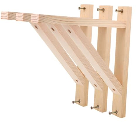 HOMOCONO 3stücke Wandhalterung Aus Holz Dreieckige Regalstützen Für Pendelleuchten Und Regale Für -projekte Und Platzsparende Lösungen