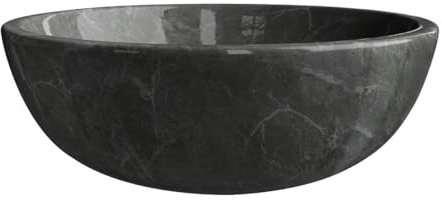 Vente-unique - Vasque à poser en marbre - Coloris noir - D40 cm - LAVINO