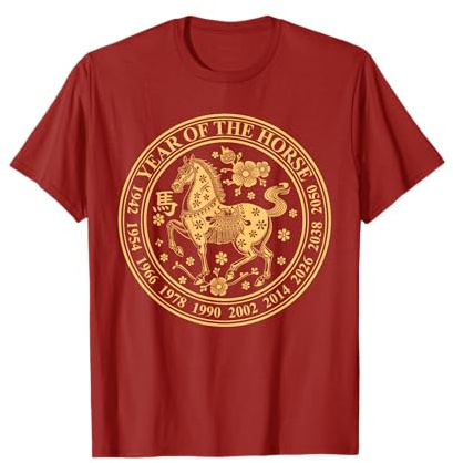 Nouvel An chinois du cheval 2026 Zodiaque lunaire T-Shirt