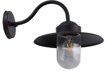Lindby Wandleuchte außen (Laterne) Bilma (spritzwassergeschützt (Modern) in Braun aus Aluminium (1 flammig, E27) - Außenwandleuchten Wandlampe Led Außenlampe Outdoor für