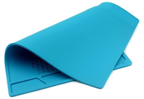 ARTIBETTER Silicone Repair Mat for Soldering Iron Heat-Resistant Work Pad for Electronics Maintenance Sky-Blue