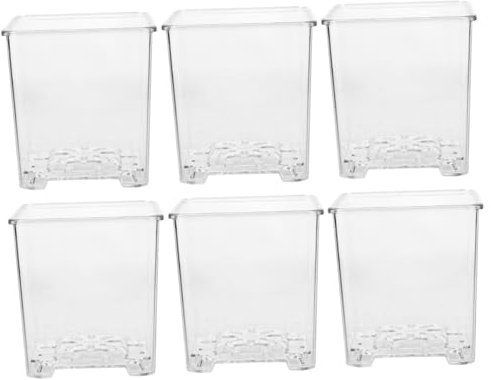 HANABASS 6piezas Macetas Transparentes para Juego De Macetas De Drenaje para Plantas De Interior Multi-funcionales y Lavables