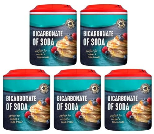 Dr Oetker Bicarbonate of Soda 200g x 5, Vegan Raising Agent for Baking, Cooking and Cleaning with Welari Thank You Card | (5pack)