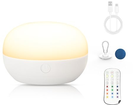 Night Light Baby, Night Light for Kids,USB Rechargeable Night Lamps, with Touch Control, 17 RGB Colors, 10 Levels Brightness Adjustable,Timer Setting, for Nursery, Baby,Bedroom,Camping