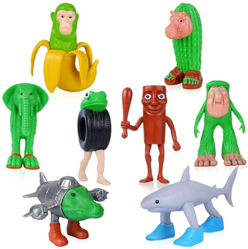 Bllmiq 2025 New Italian Brainrot Toy Figures Animals Tralalero Tralala Figure Bombardiro Crocodilo for Brain Rot Cake Toppers Birthday Gifts Party Decorations