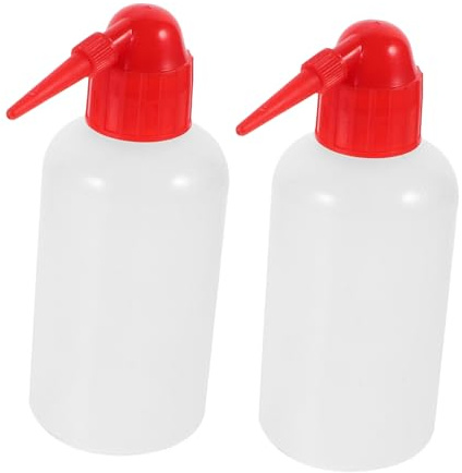 UKCOCO 2 pezzi Bottiglie per Lavaggio da Laboratorio in Plastica con Scala Graduata Bocca Stretta e Testa Angolata per Dosaggio Preciso e Pulizia Efficiente