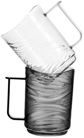 SECFOU 2 Pezzi Portaspazzolino Per Collutorio Portaspazzolino Riutilizzabile Per Spazzolatura Bagno Risciacquo Piccolo Per Tazza Maniglia Multifunzionale Orale Grigio