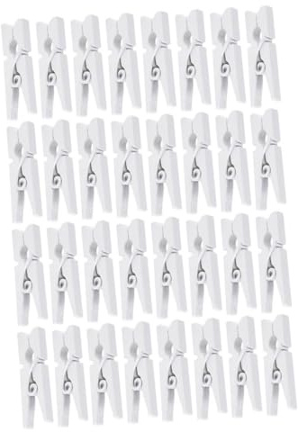 Toyvian 400 pièces Mini Pinces à Linge Bois Blanches Clips Miniatures pour Photos Notes et Décorations DIY Pinces Photo Polyvalentes pour Bricolage et Accrochage