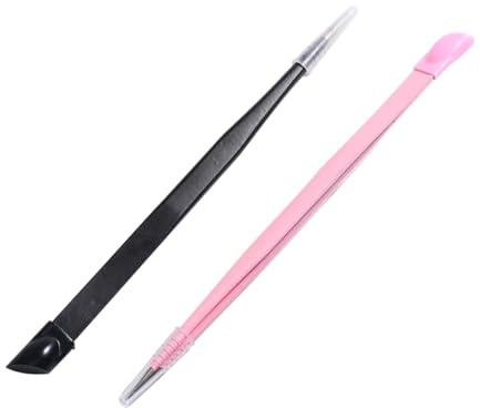 SEWACC Pinzas Adhesivas de Manicura y Varilla de Presión para Pegatinas, 2 Piezas, Tamaño Compacto, Multifunción para Decoración de Uñas, Uso Profesional y Personal, Herramienta de Precisión para Uñas