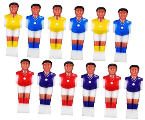 HEALSOPTHY 12 Pezzi Bambole Atleti Calcio Balilla in Plastica Resistente, Figure Sostitutive Colorate per Calcio da Tavolo 1,4m, Accessori Ergonomici per Gioco Arcade e Divertimento
