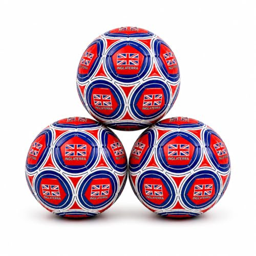 Toyana Kids Football Size 3 - Pack of 3 Training Footballs, Machine Stitched PVC Soccer Ball with Butyl Bladder, Indoor & Outdoor Sports Ball for Boys & Girls
