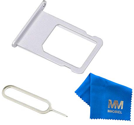 MMOBIEL SIM Kartenhalter Kompatibel mit iPhone 6s 2015 - SIM Card Tray Schlitten - Inkl. SIM Pin - Silber