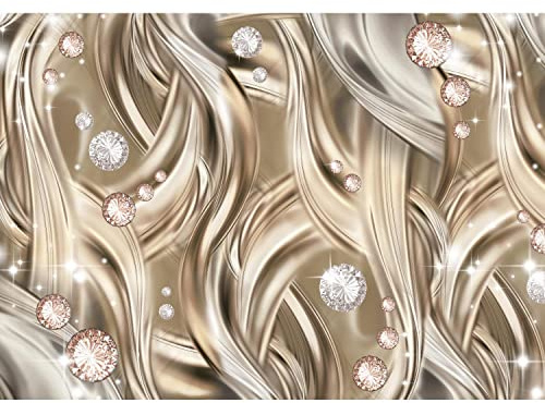 Runa Art Papel tapiz fotográfico 396 x 280 cm Resumen de diamante | Lana Decoración De Pared Sala Cuarto | Fabricación alemana | beige 9265012a