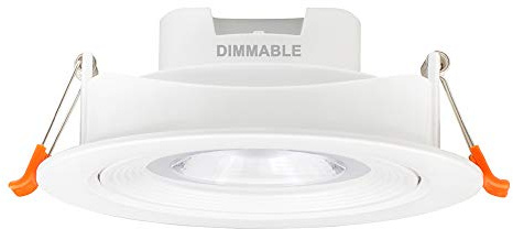 ENUOTEK Lampara Plafon Foco LED Empotrar Giratorio en Techo Inclinado 12W Compatible con Atenuacion Angulo de Luz 40° 3000K 4000K 5000K Agujero de Techo 120-130MM Lot de 1