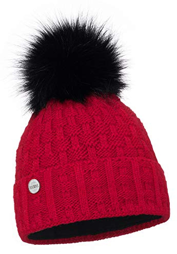 ELIMELI Damen Winter Mütze warme Strickmütze Wintermütze mit Bommel Slouch Strick Beanie Damen für Winter Bommelmütze Hergestellt in EU Farbenauswahl 16517