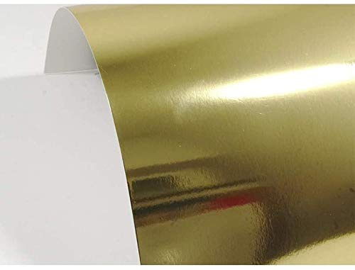Netuno 10x Spiegelkarton Gold einseitig bedruckt DIN A4 21 x 29,7 cm 225g Mirror Effekt-Papier Metallic Deko-Karton mit Spiegel-Effekt Gold-Papier Karton